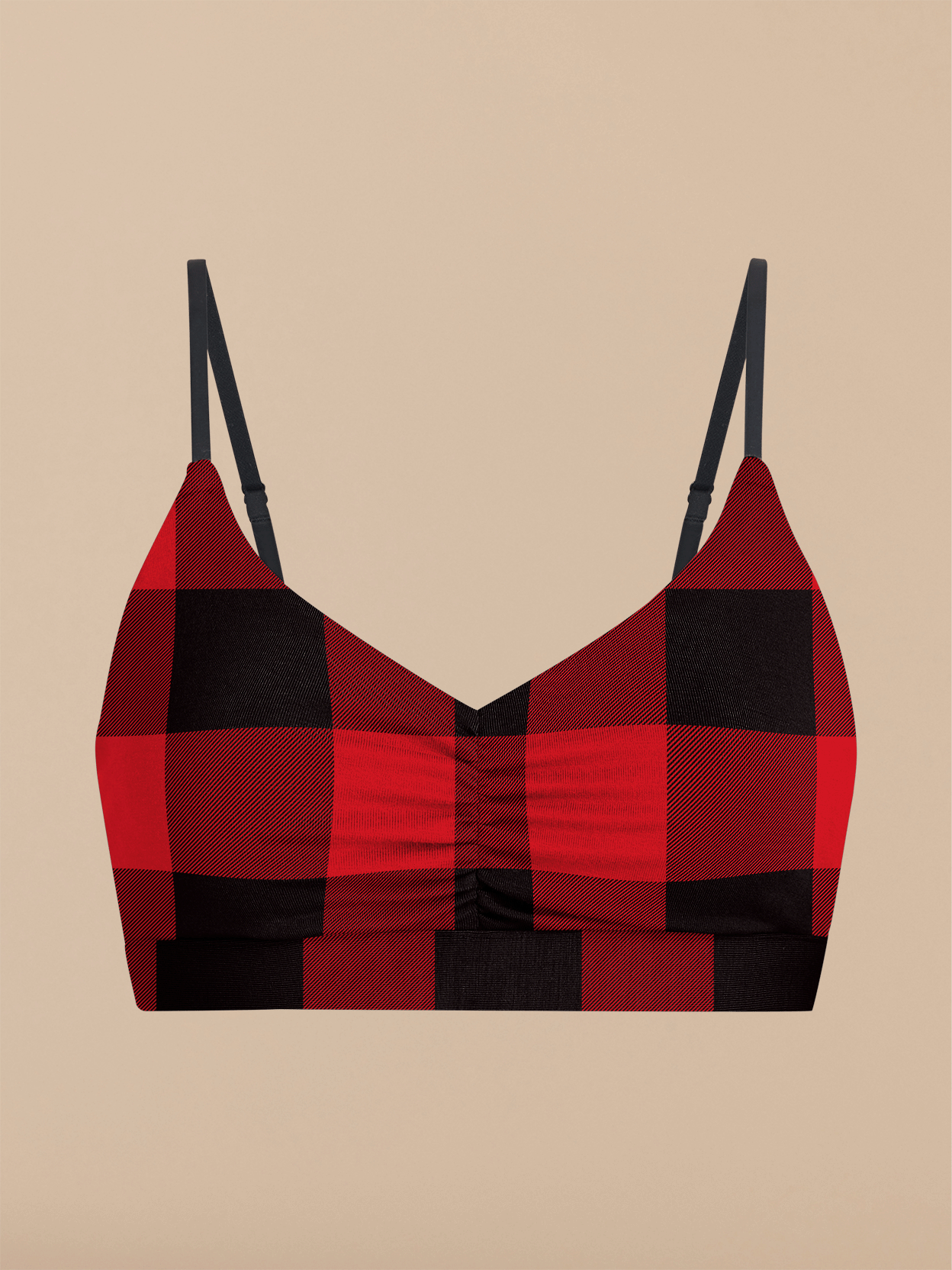 FeelFree Ruched Bralette | Buffalo Plaid