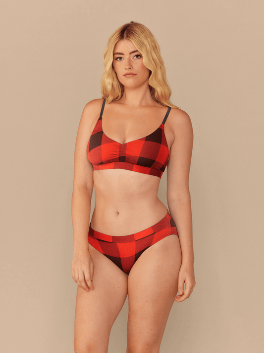 FeelFree Ruched Bralette | Buffalo Plaid