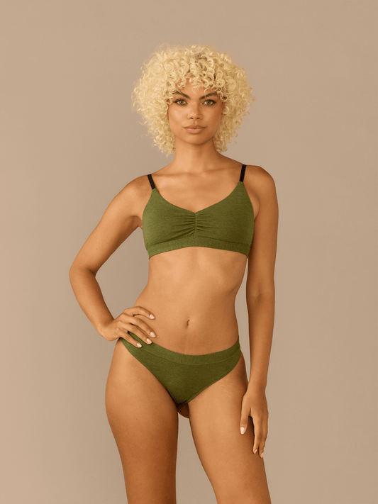 UltraModal™ FeelFree Ruched Bralette | Heather Olive