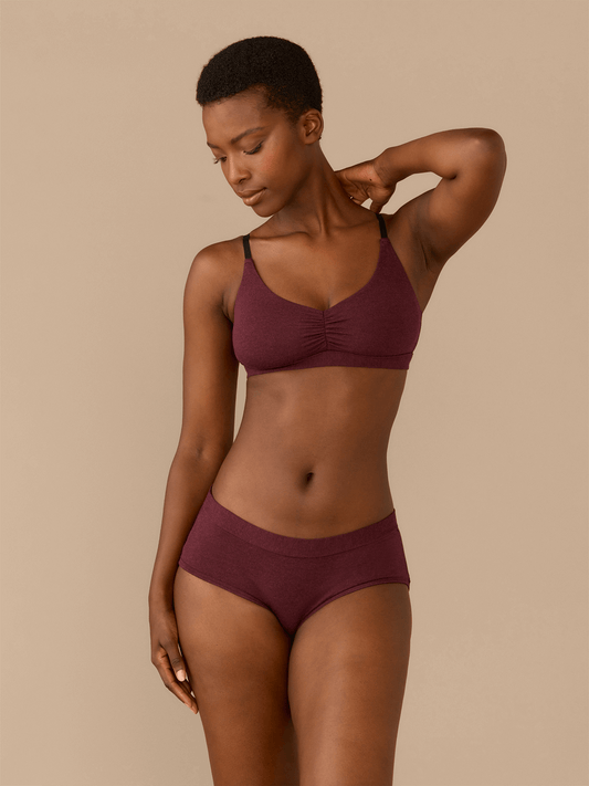 FeelFree Ruched Bralette | Heather Wine