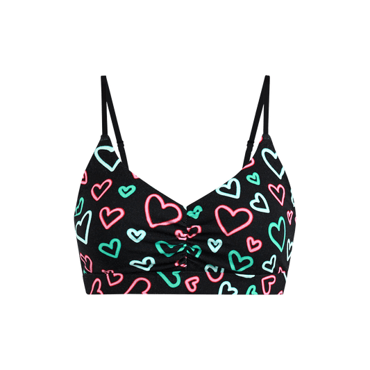 FeelFree Ruched Bralette | Electric Hearts