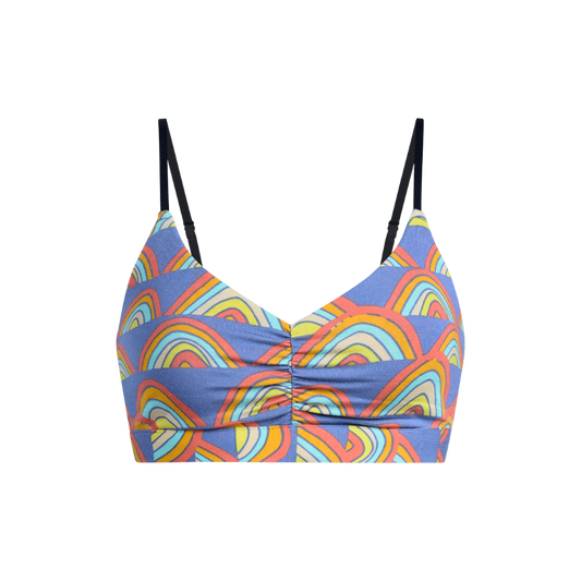 FeelFree Ruched Bralette | Retro Rainbows