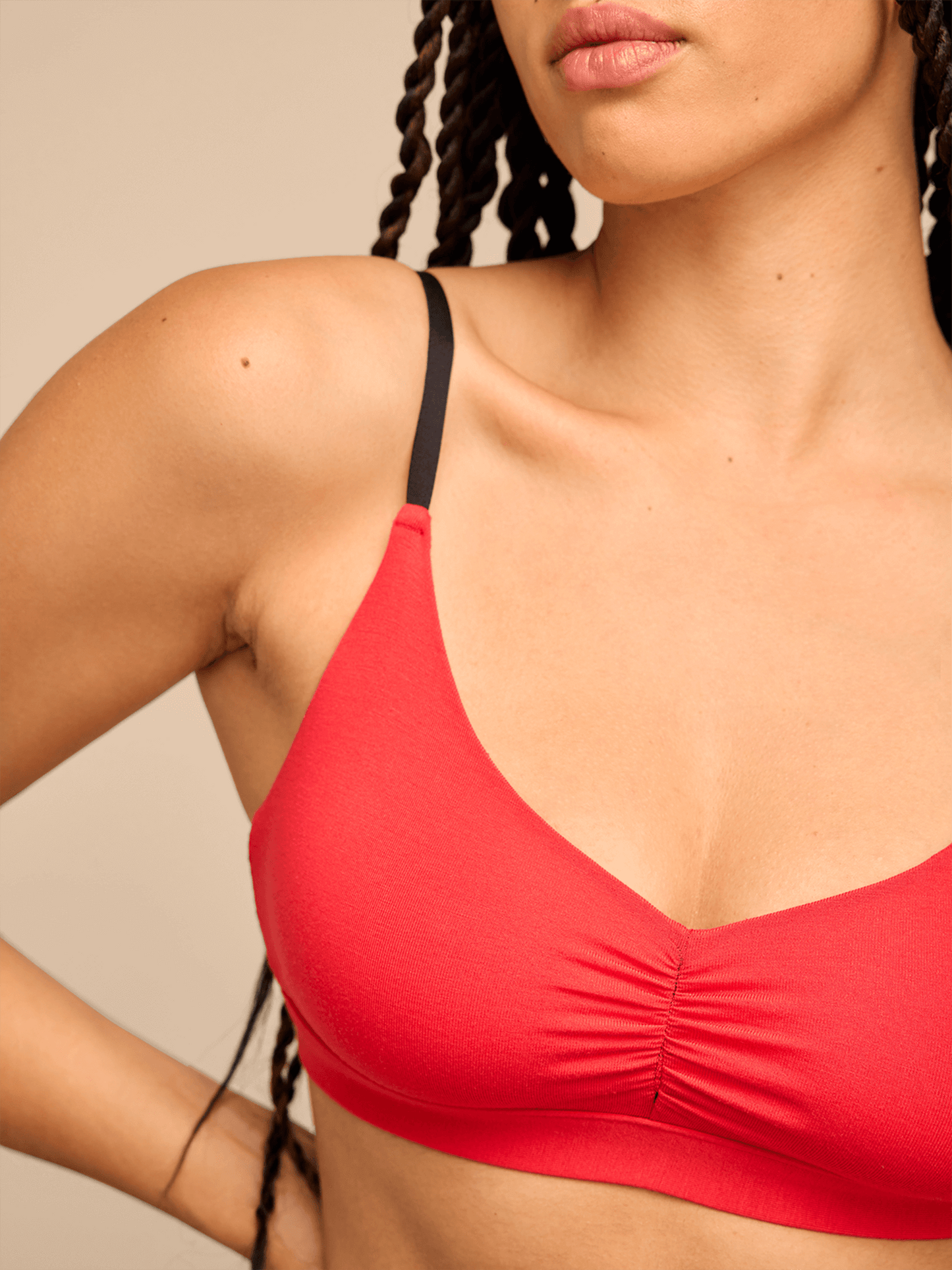 FeelFree Ruched Bralette | Tomato