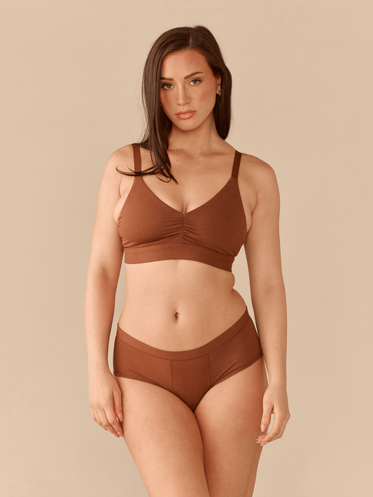 Curvy UltraModal™ FeelFree Ruched Bralette | Cedar Wood/Cedar Wood