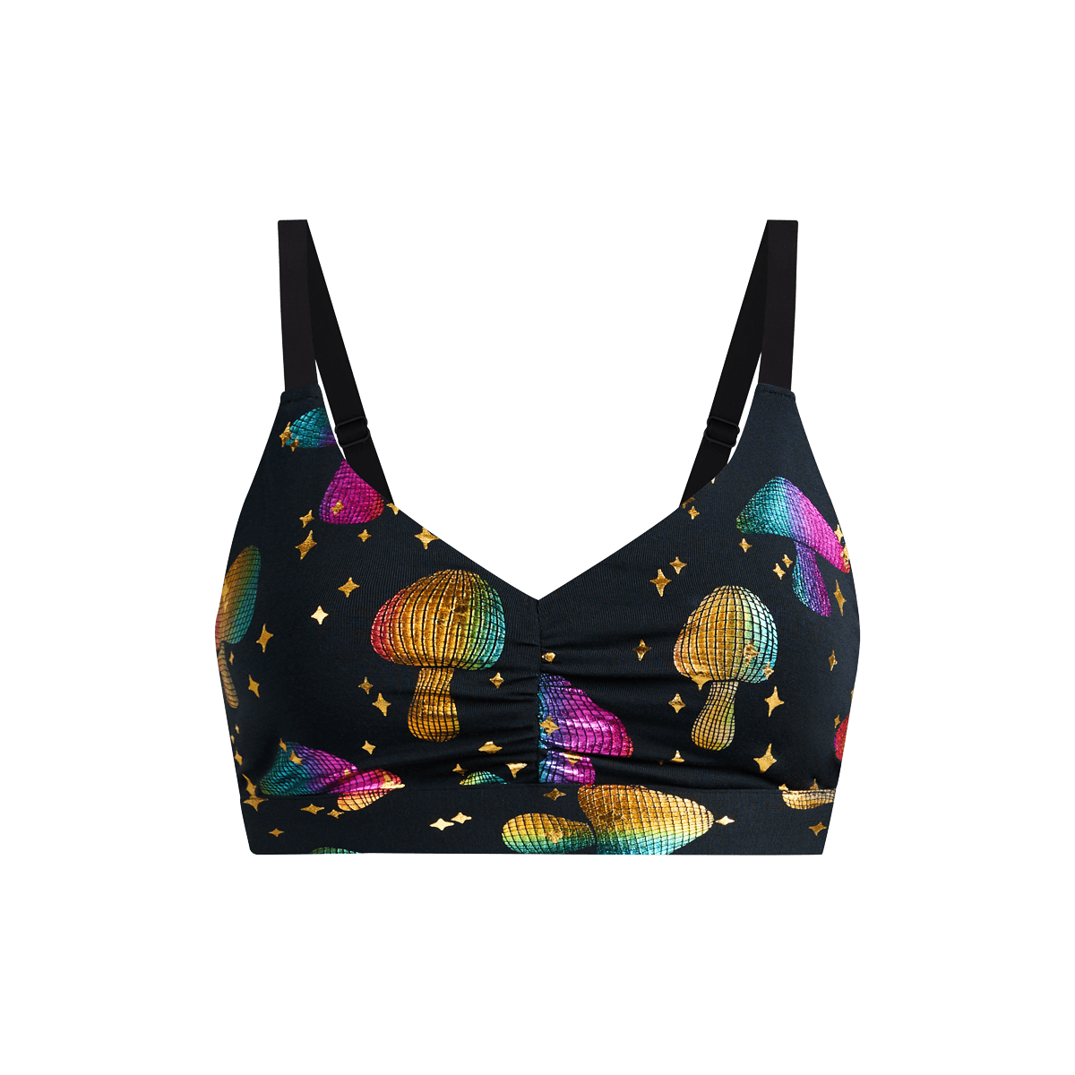 Curvy FeelFree Ruched Bralette | Disco Shrooms