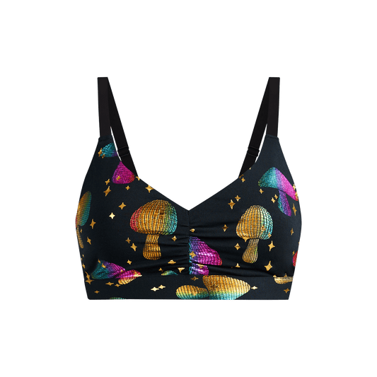 Curvy FeelFree Ruched Bralette | Disco Shrooms