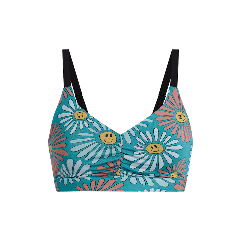 Curvy FeelFree Ruched Bralette | Disco Daisies