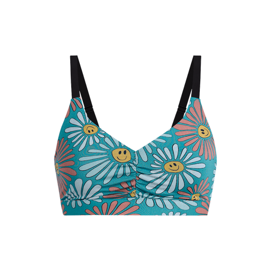 Curvy FeelFree Ruched Bralette | Disco Daisies