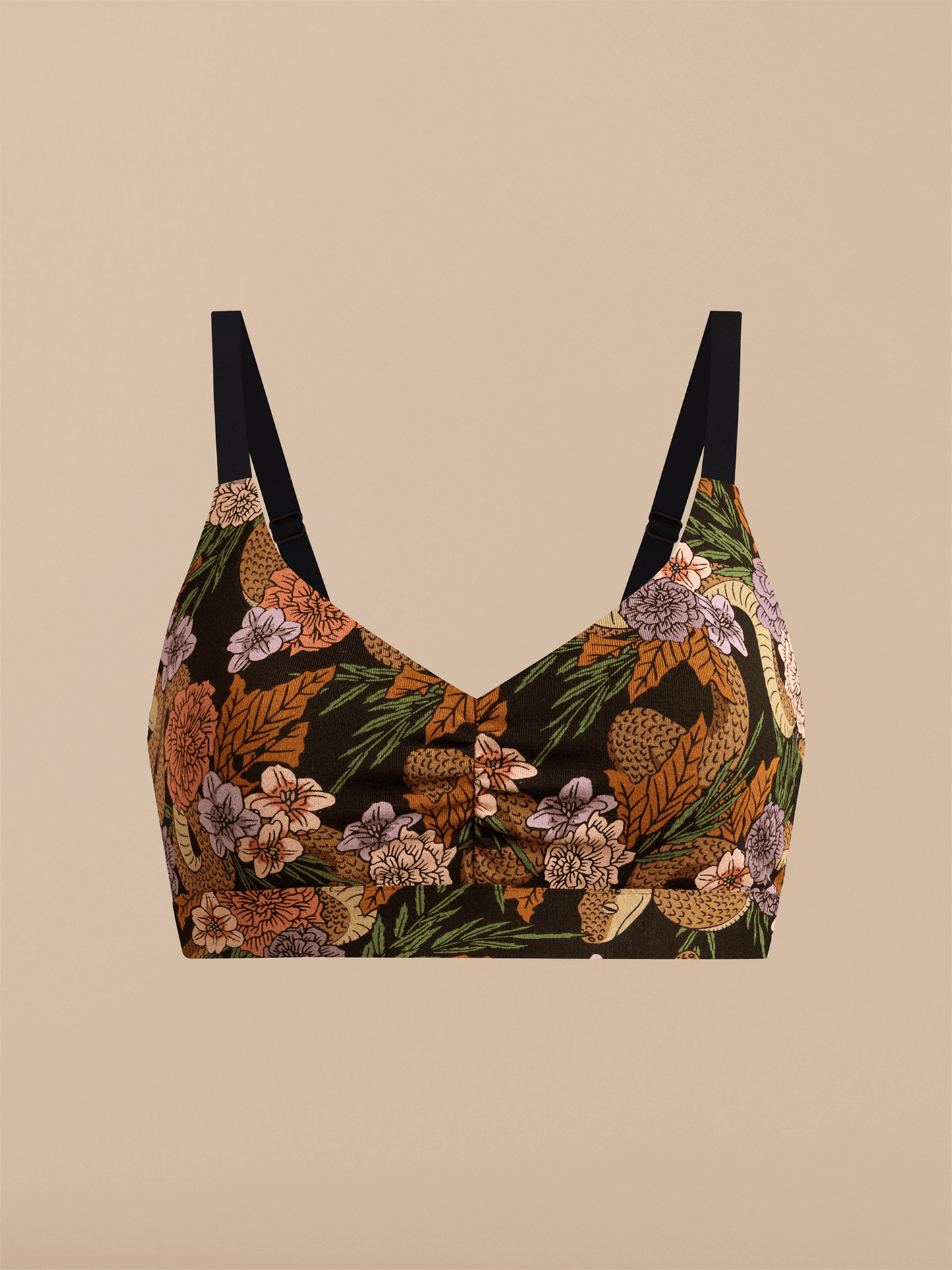 Curvy FeelFree Ruched Bralette | Garden Snake