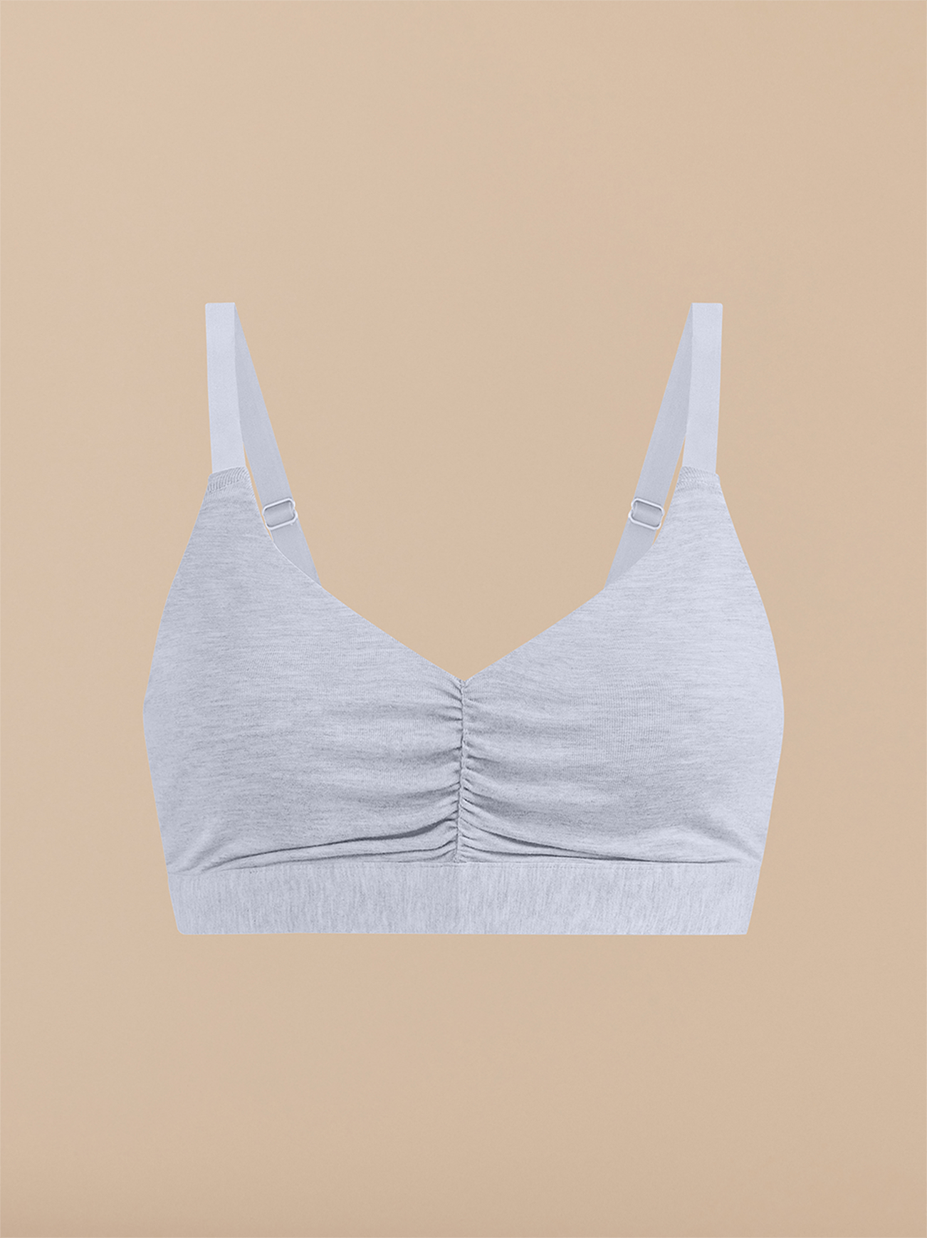 Curvy FeelFree Ruched Bralette | Heather Grey/Heather Grey