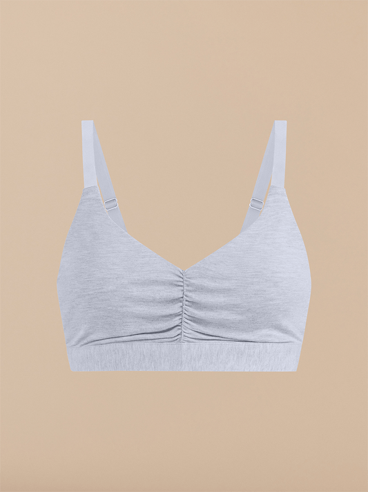 Curvy FeelFree Ruched Bralette | Heather Grey/Heather Grey