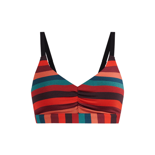 Curvy FeelFree Ruched Bralette | Bright Stripes