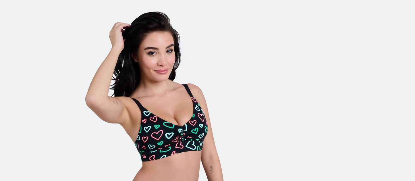 Curvy FeelFree Ruched Bralette | Electric Hearts