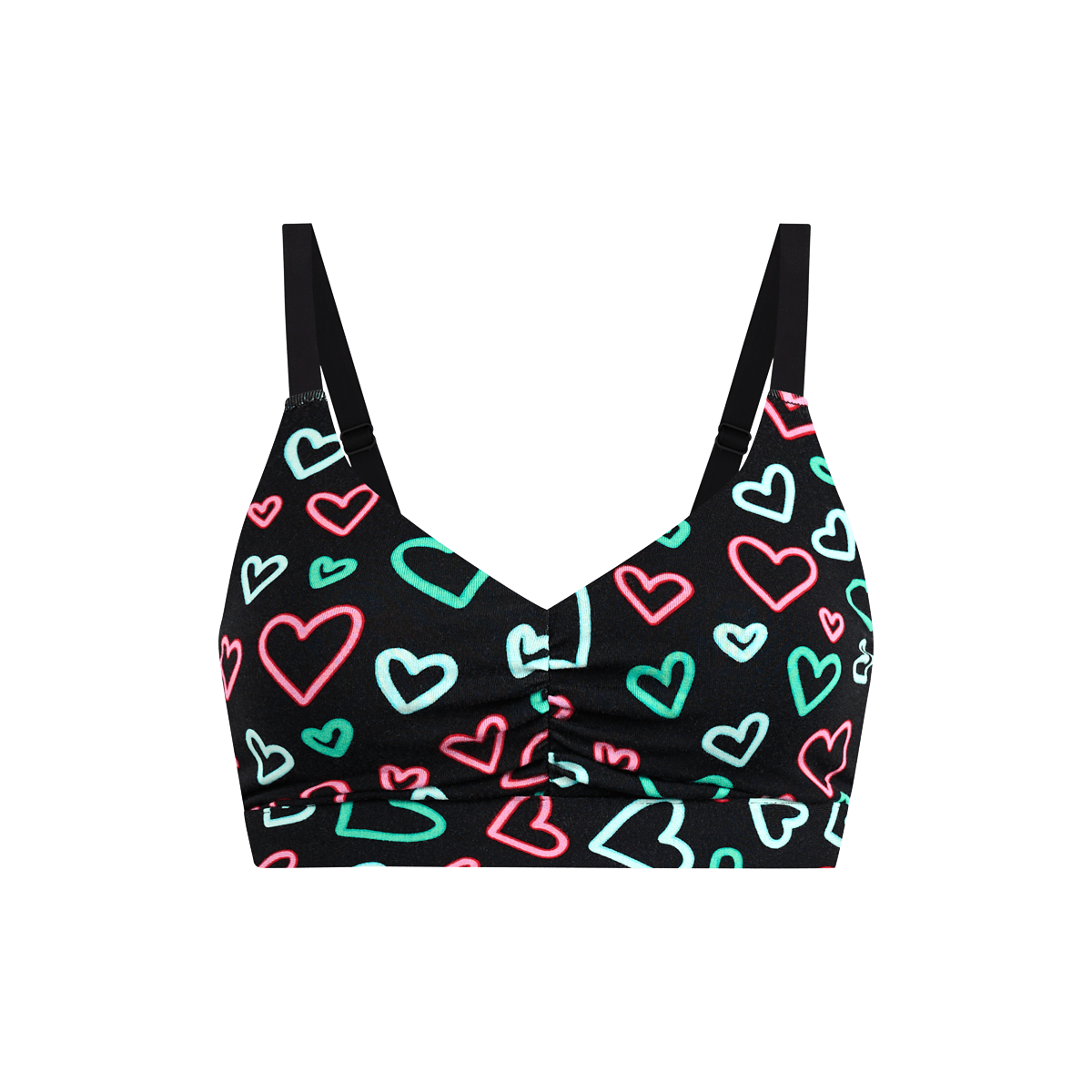 Curvy FeelFree Ruched Bralette | Electric Hearts