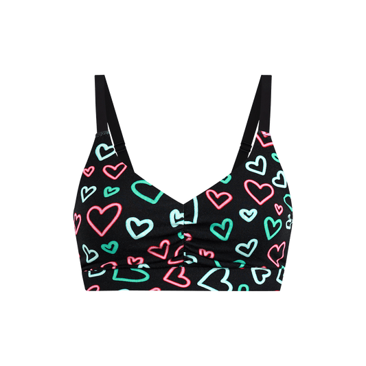 Curvy FeelFree Ruched Bralette | Electric Hearts