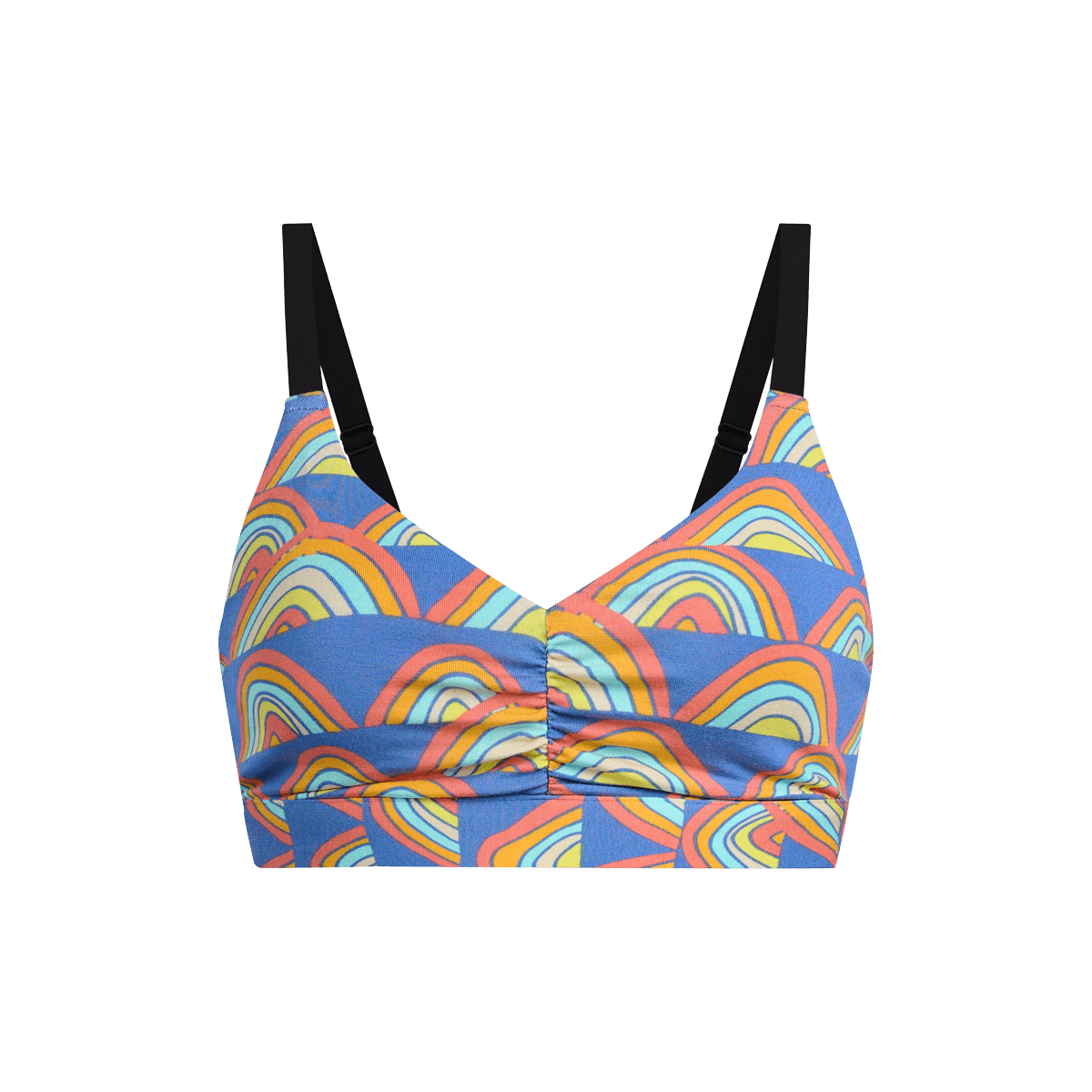 Curvy FeelFree Ruched Bralette | Retro Rainbows