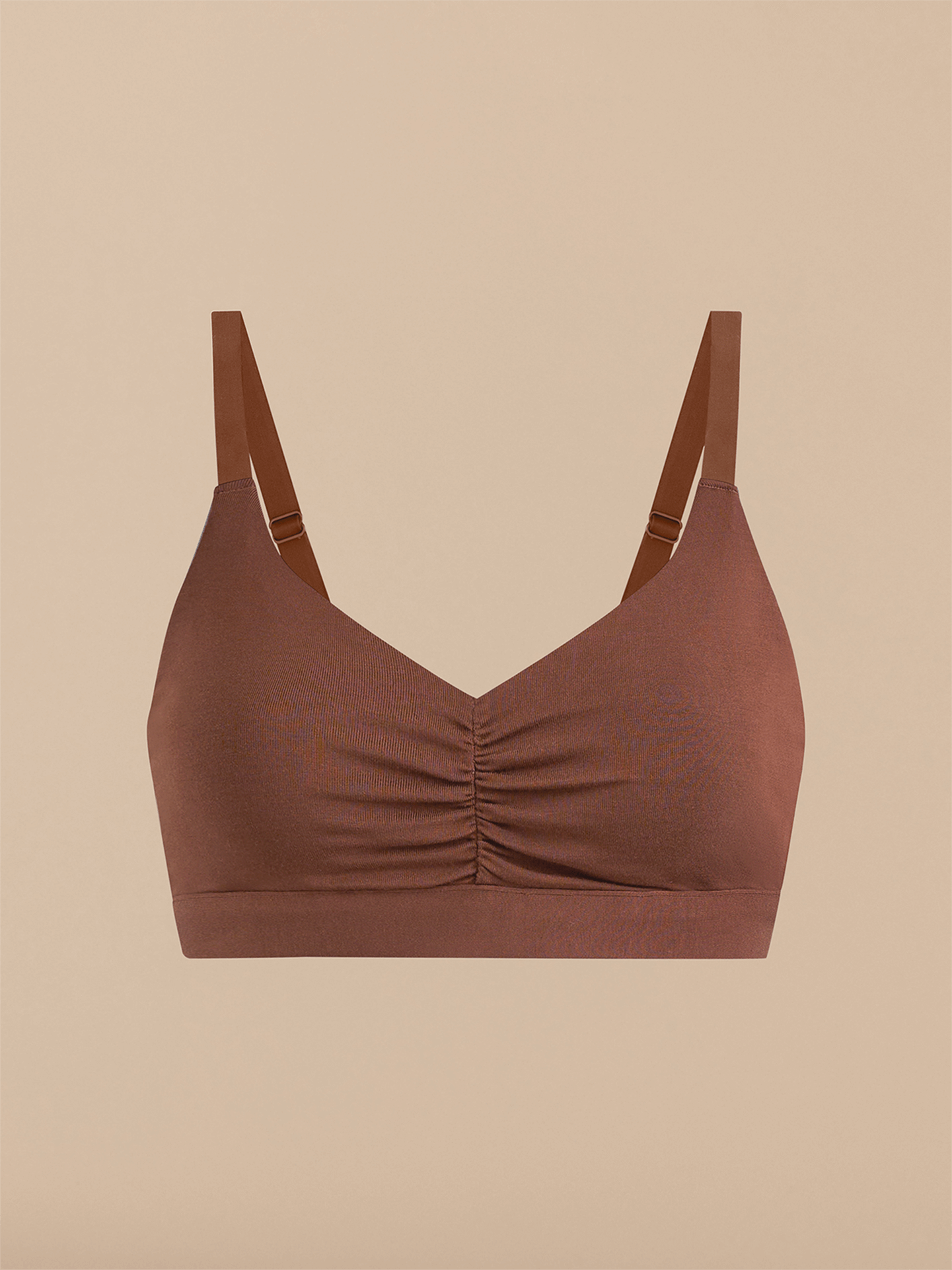 Curvy FeelFree Ruched Bralette | Walnut Shell/Walnut Shell