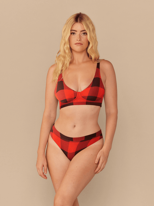 FeelFree Longline Bralette | Buffalo Plaid