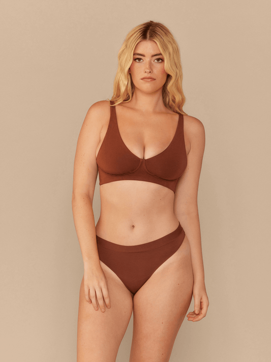 FeelFree Longline Bralette | Cedar Wood/Cedar Wood