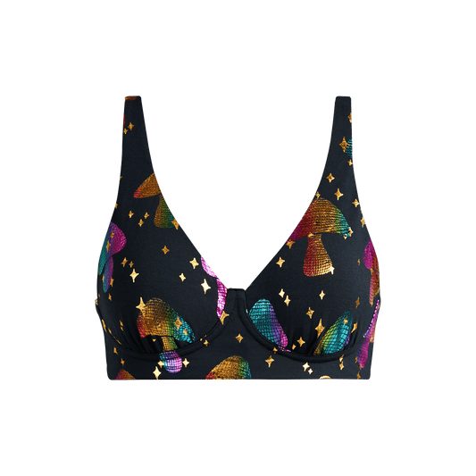 FeelFree Longline Bralette | Disco Shrooms