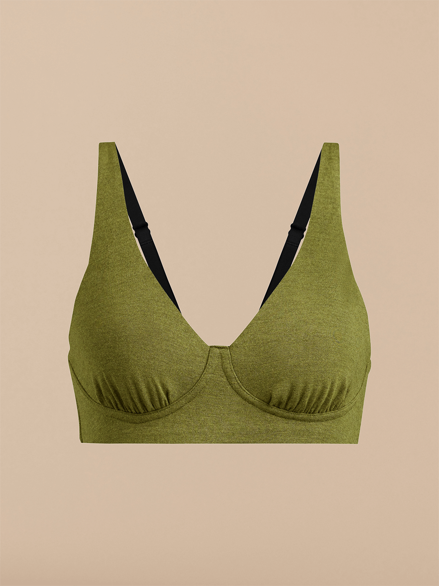 FeelFree Longline Bralette | Heather Olive