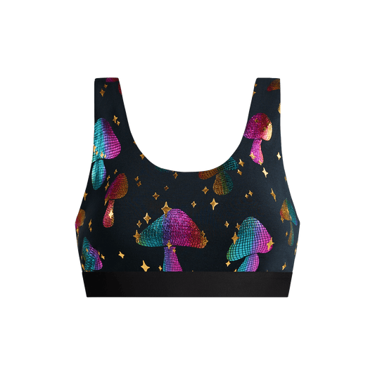 Curvy U-Back Bralette | Disco Shrooms