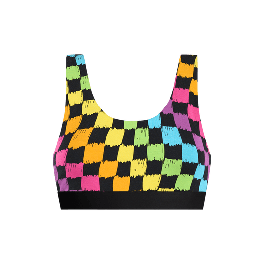 Curvy UltraModal™ Core Scoop Bralette | Rainbow Check
