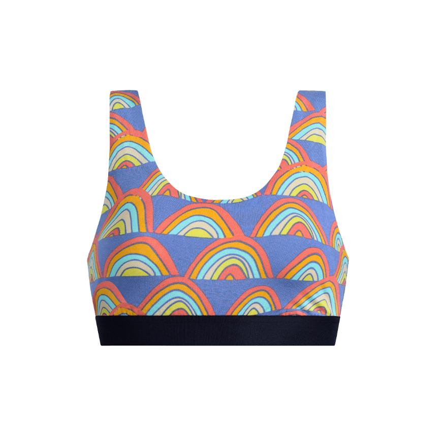 Curvy U-Back Bralette | Retro Rainbows