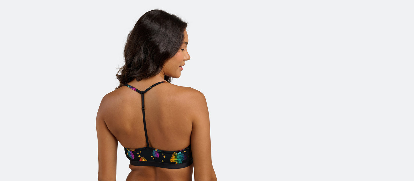 T-Back Bralette | Disco Shrooms