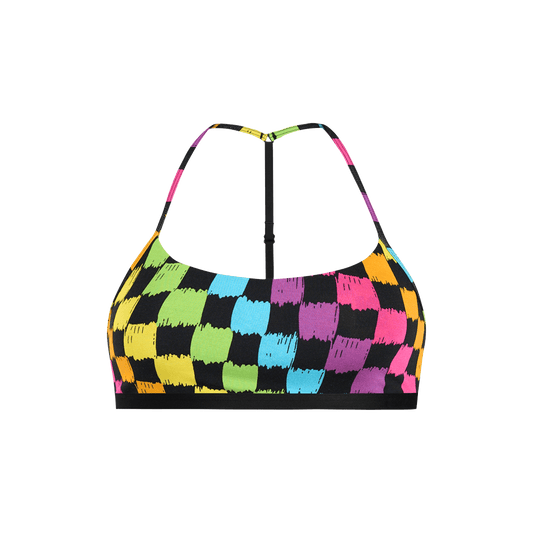 UltraModal™ Core T-Back Bralette | Rainbow Check