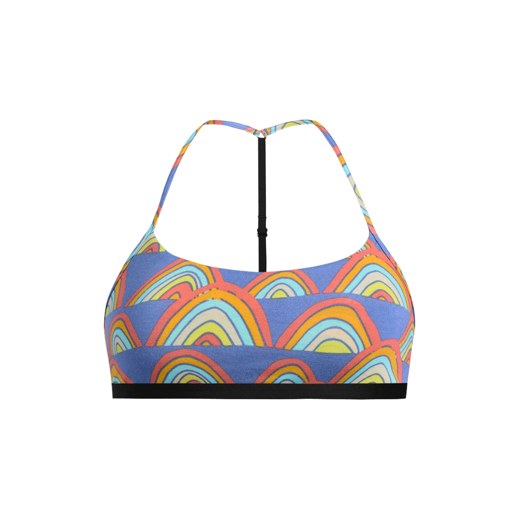 T-Back Bralette | Retro Rainbows