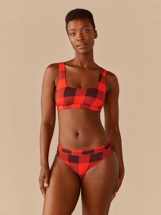 FeelFree Square Neck Bralette | Buffalo Plaid