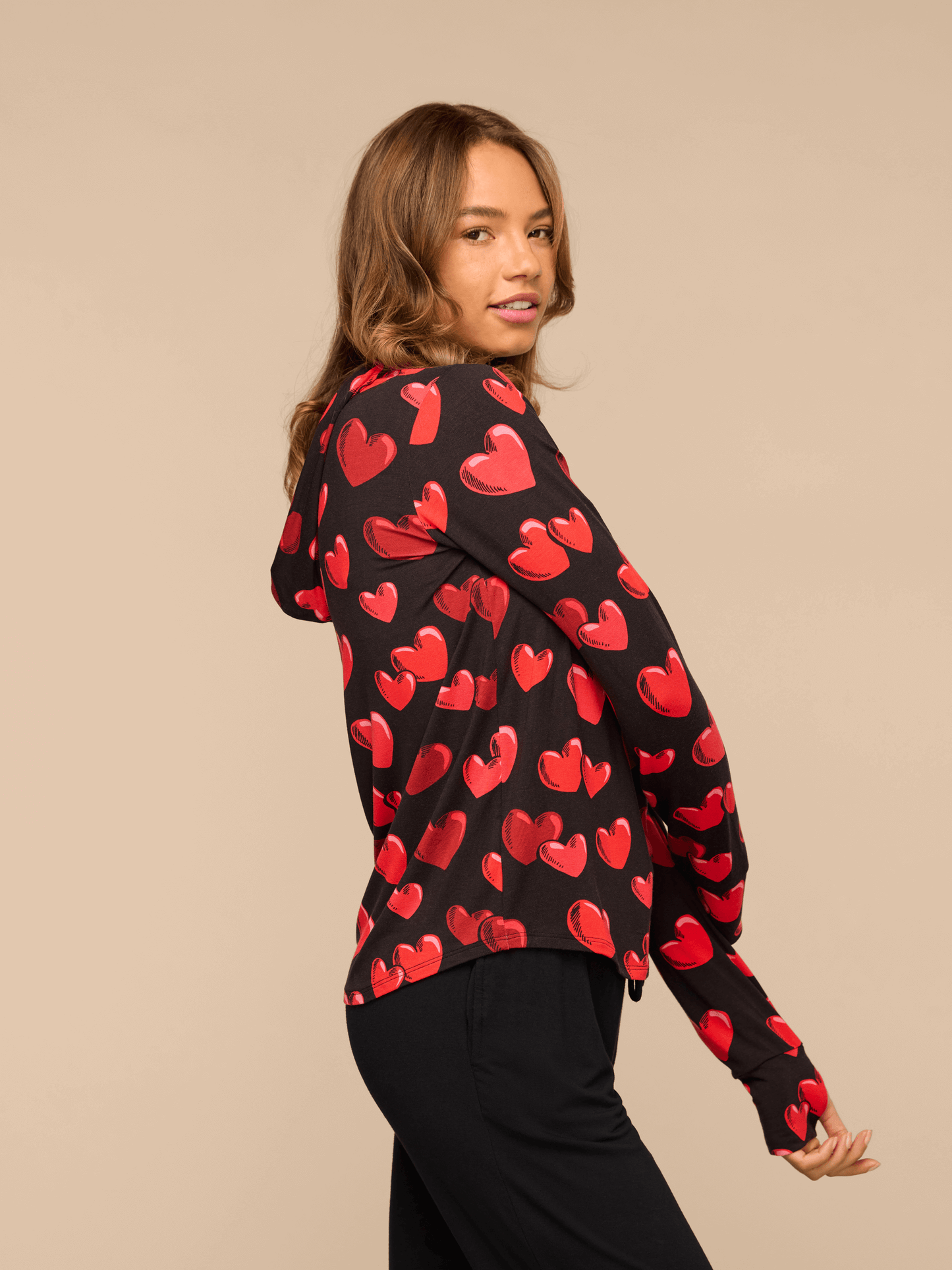 Women's Pullover Hoodie | Floating Hearts