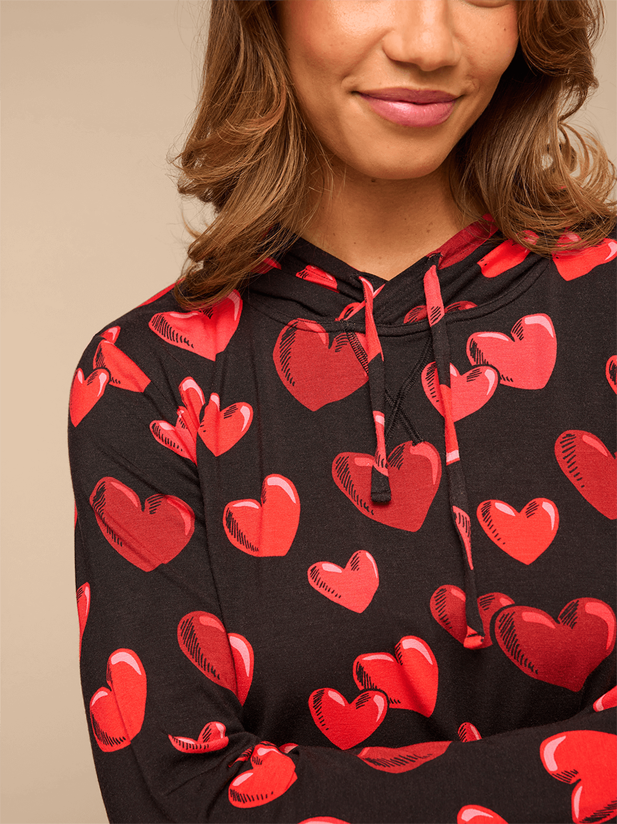 Women's Pullover Hoodie | Floating Hearts