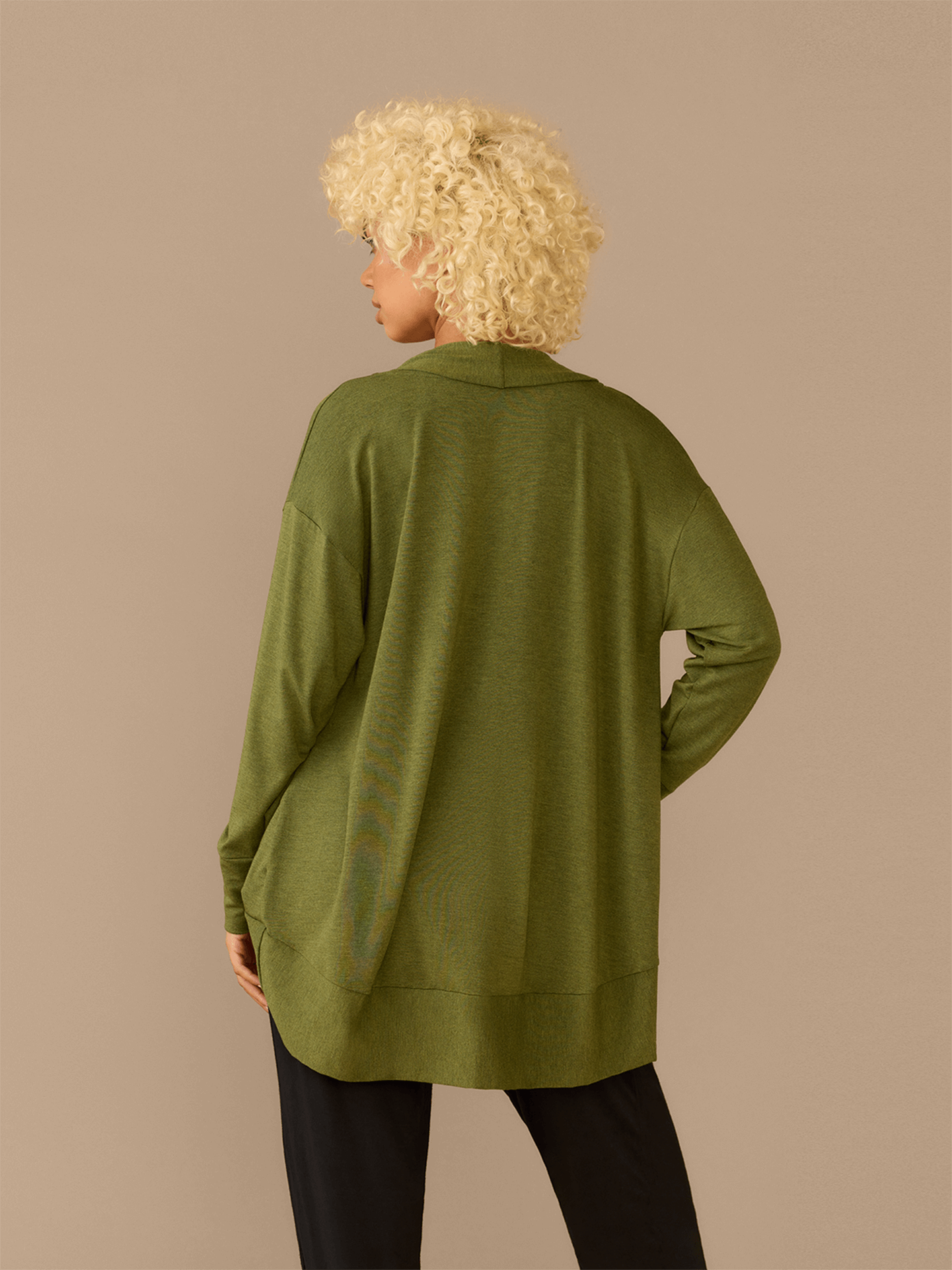 Modal Cocoon Cardigan | Heather Olive