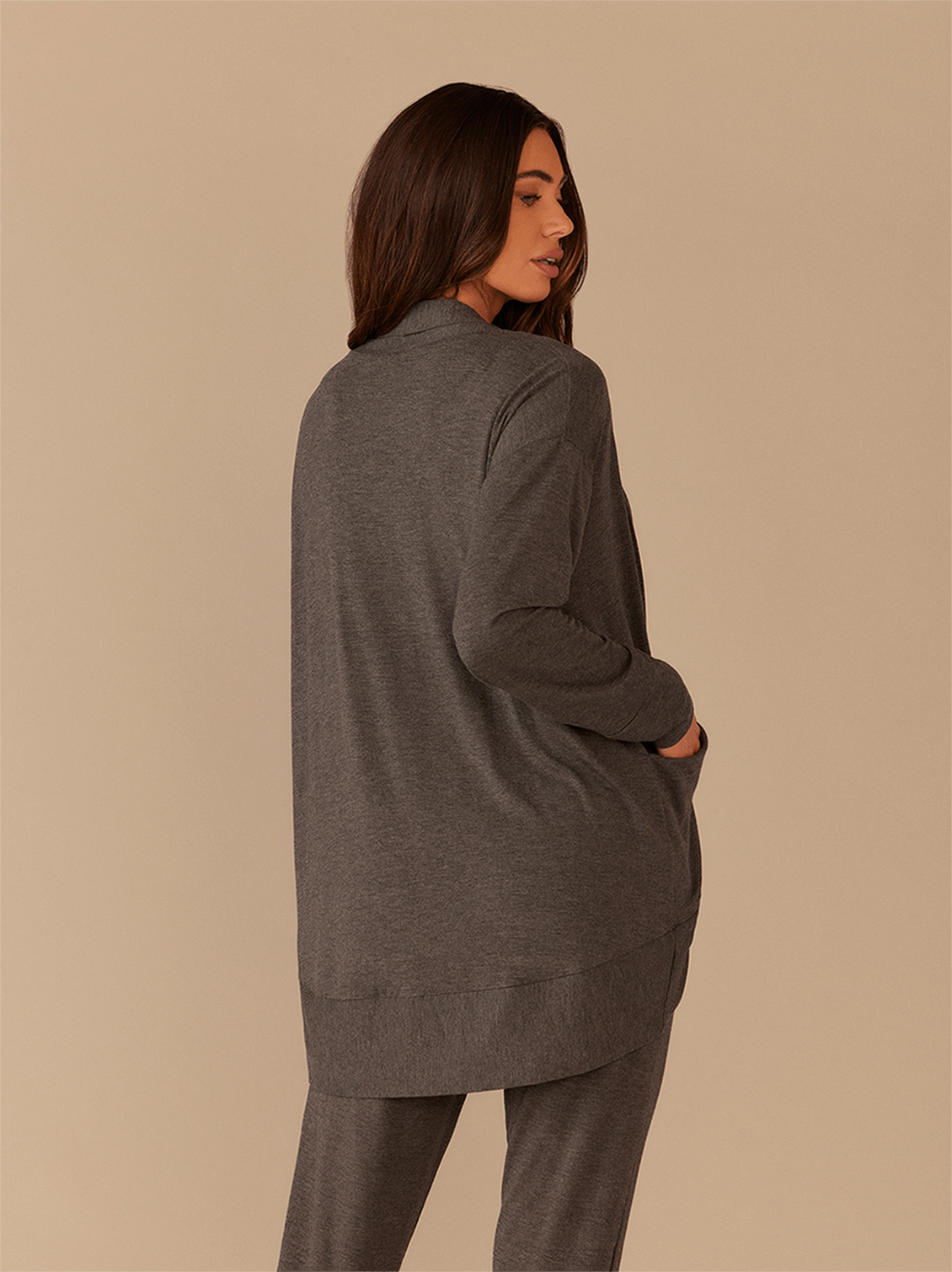 Modal Cocoon Cardigan | Heather Charcoal