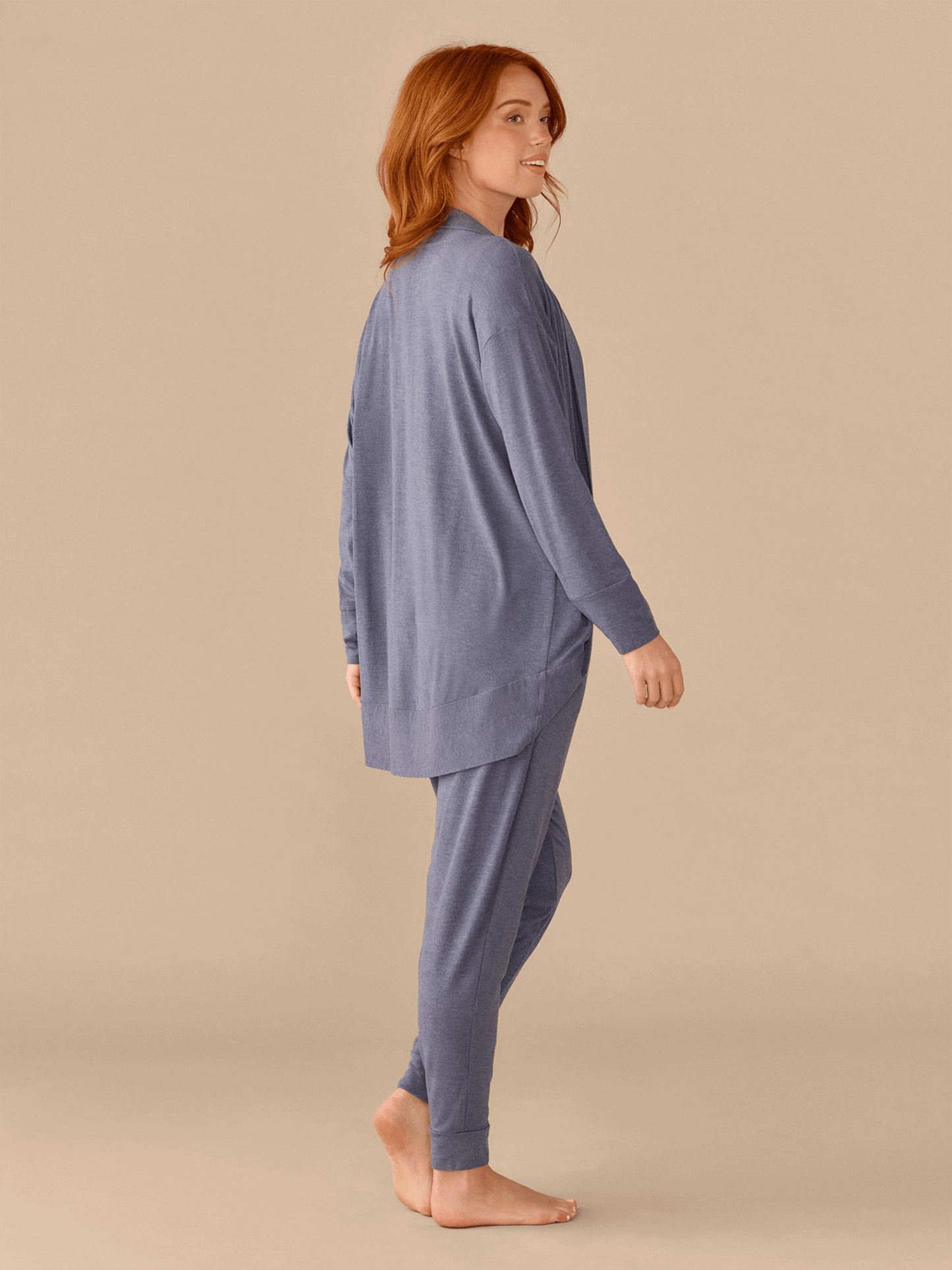 Modal Cocoon Cardigan | Heather Navy