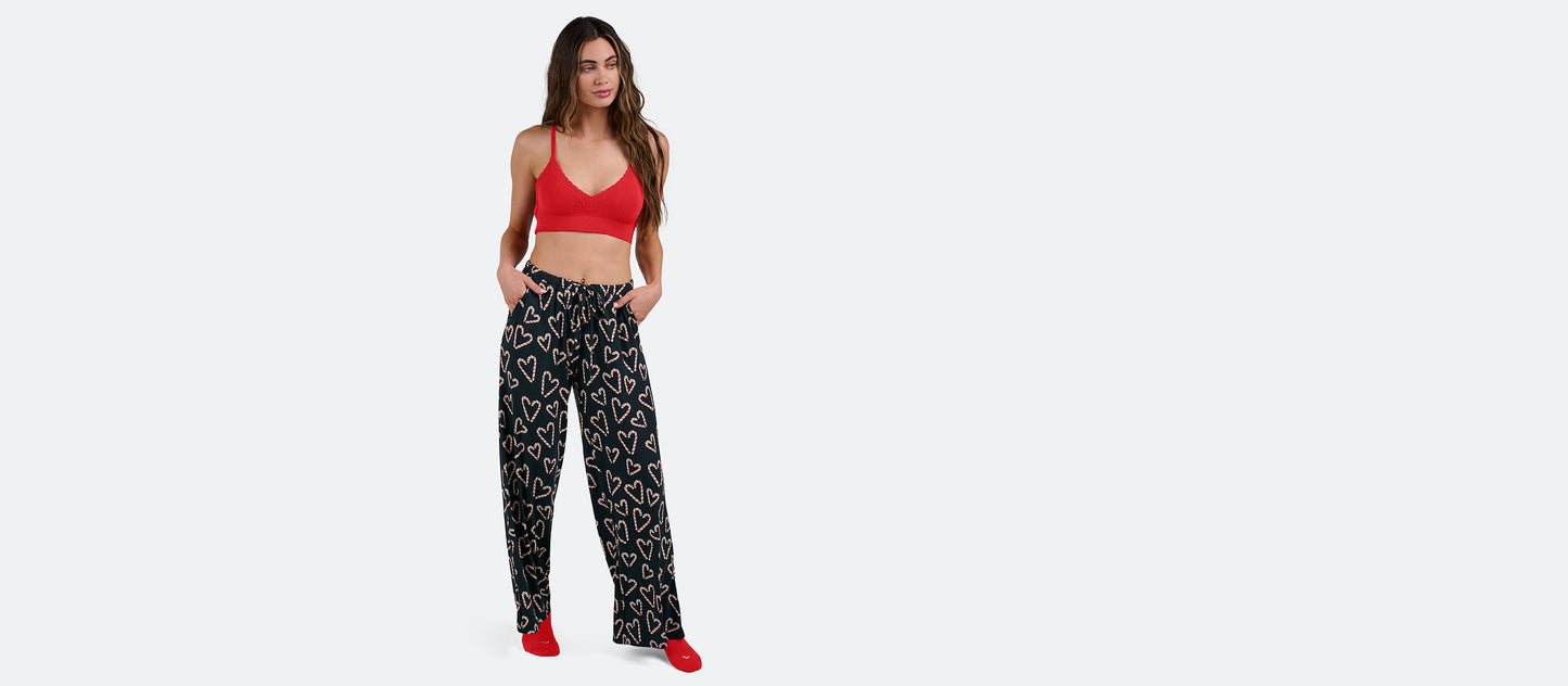 Women's Modal Wide Leg Pant | Candy Cane Love