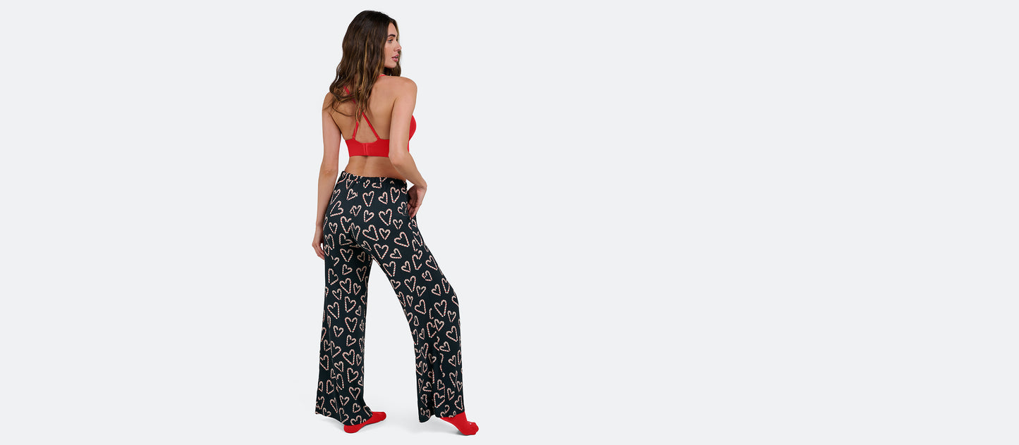 Women's Modal Wide Leg Pant | Candy Cane Love