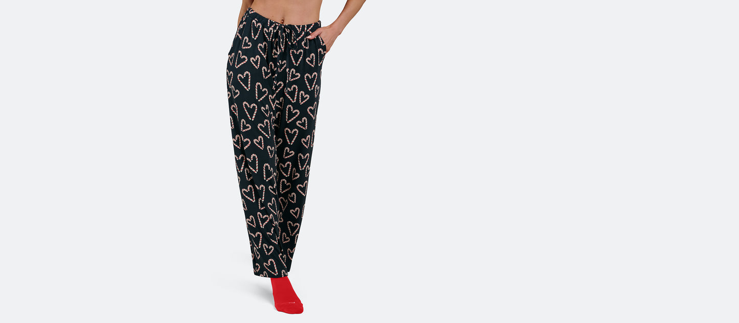 Women's Modal Wide Leg Pant | Candy Cane Love