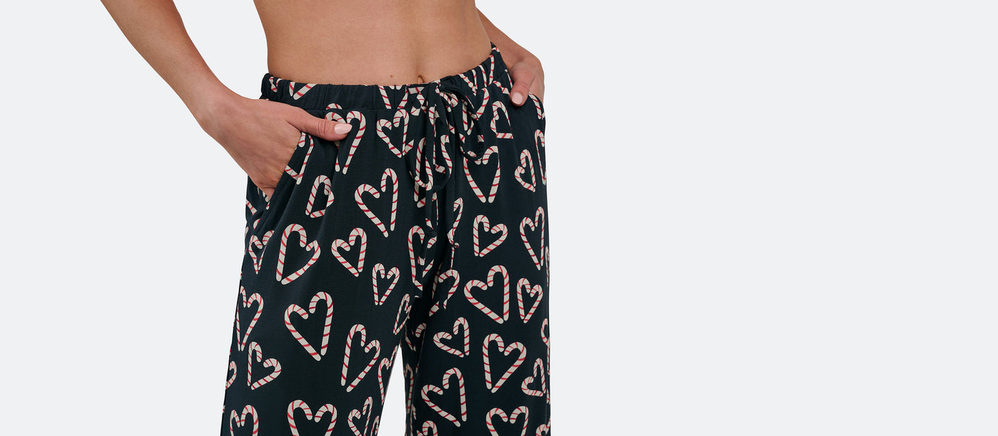 Women's Modal Wide Leg Pant | Candy Cane Love