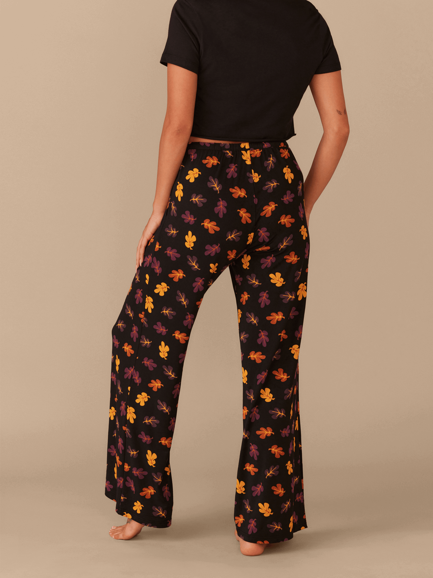 Women's Modal Wide Leg Pant | Fall Leaves