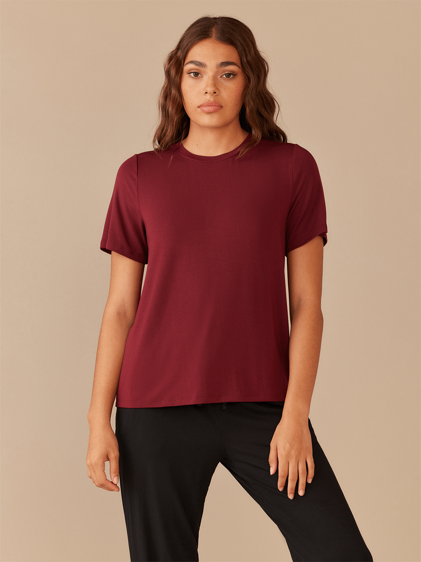 Women's Modal Crew Tee | Cabernet