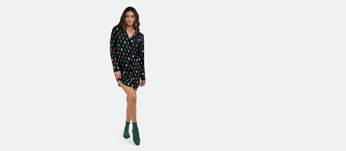 Women's Modal Button Down PJ Dress | Watts of Love