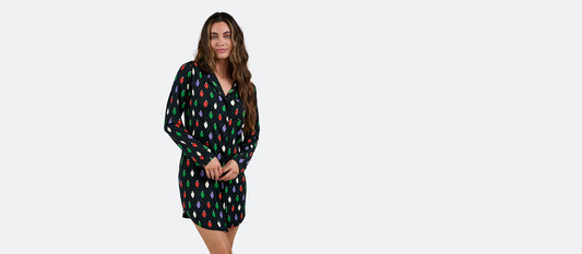 Women's Modal Button Down PJ Dress | Watts of Love