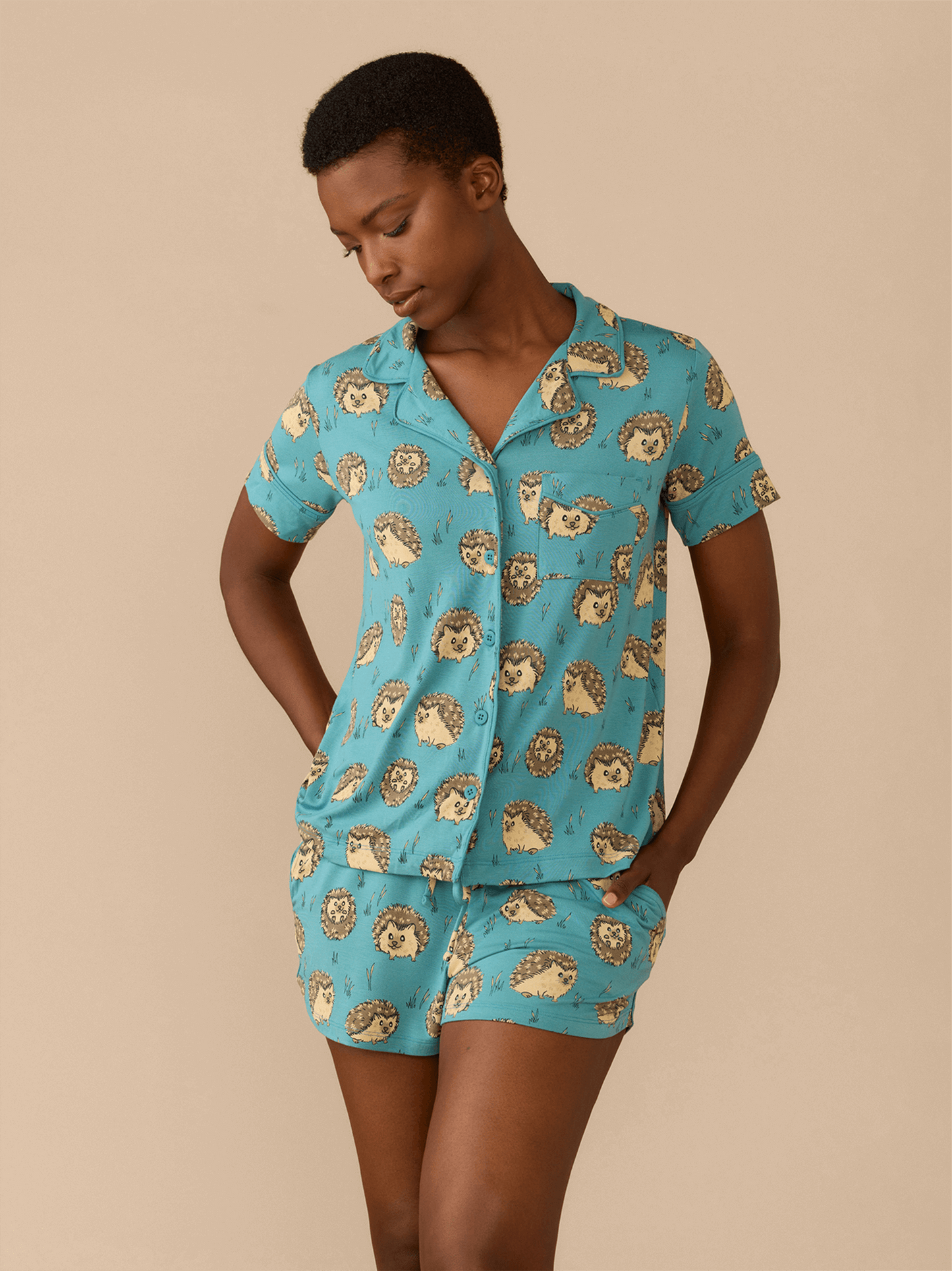 Women's Shortsleeve Modal PJ Set | Hedgehogs