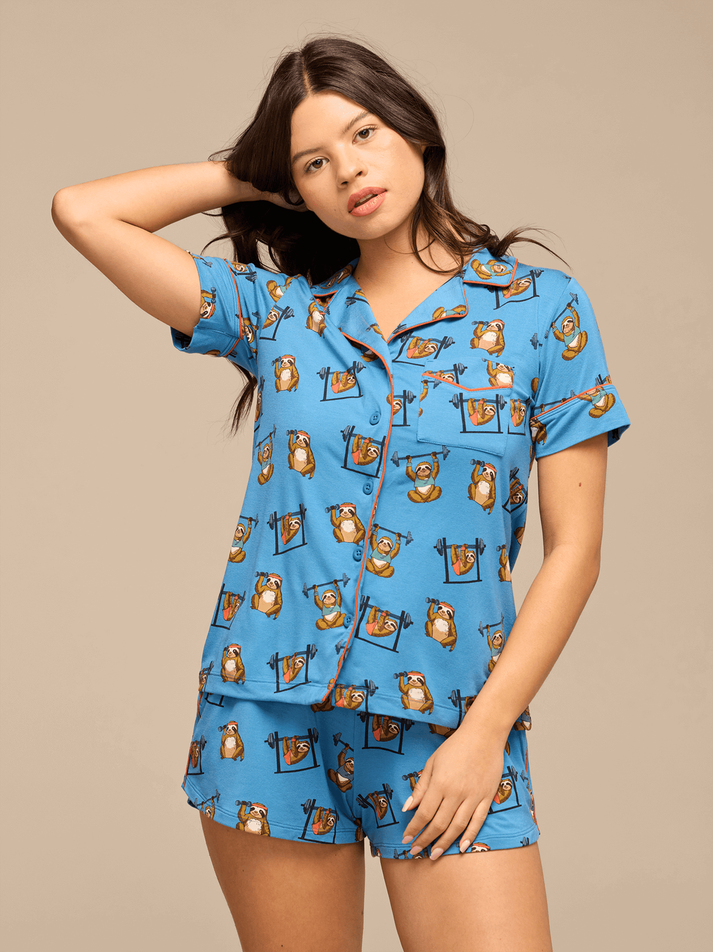 Women's Shortsleeve Modal PJ Set | Slothercise