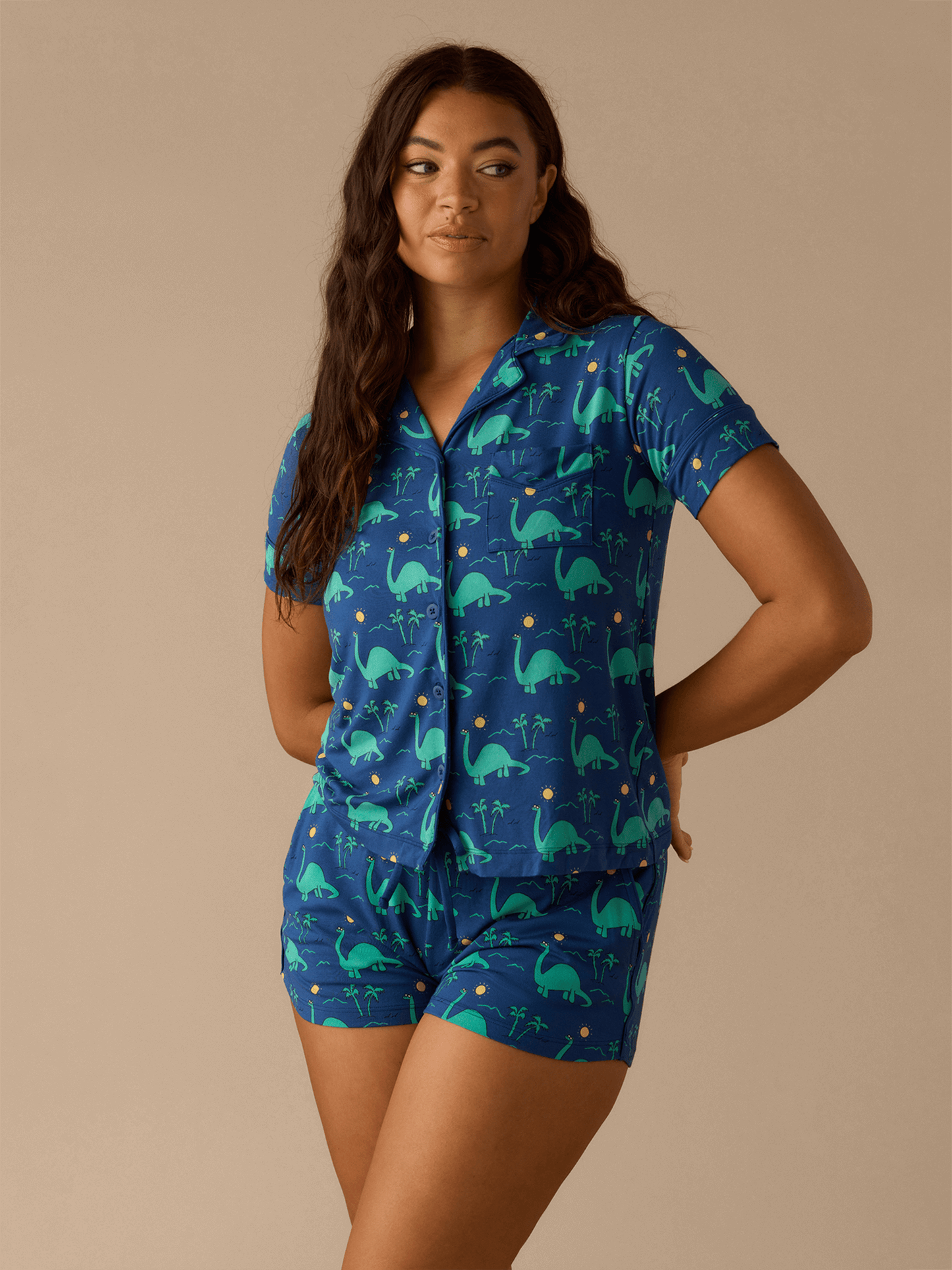 Women's Shortsleeve Modal PJ Set | Dino Shore