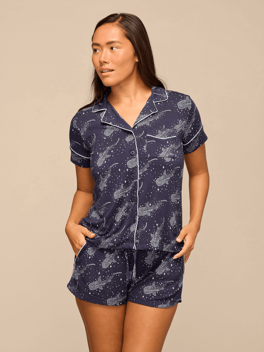 Women's Shortsleeve Modal PJ Set | Starry Sharks