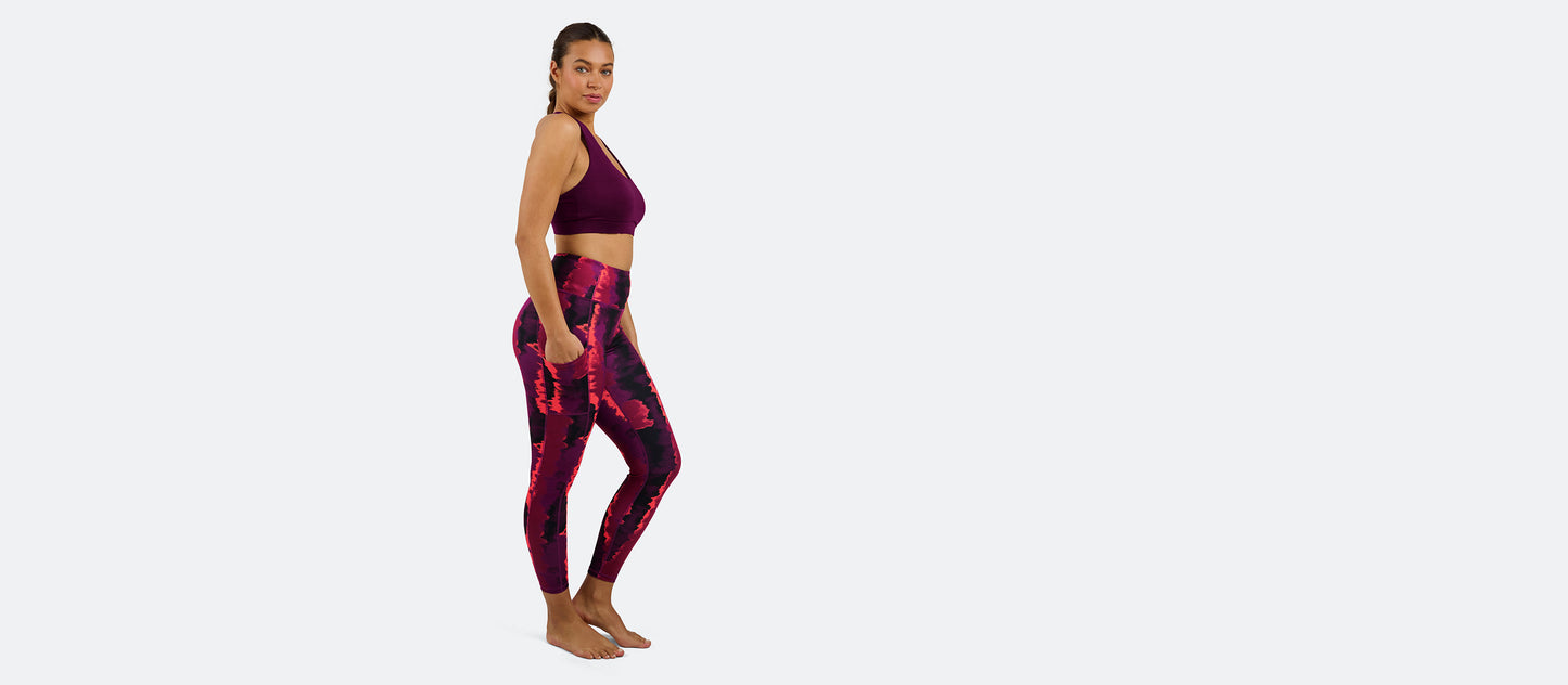 MoveMe Side Pocket Legging | Fuchsia Tie Dye